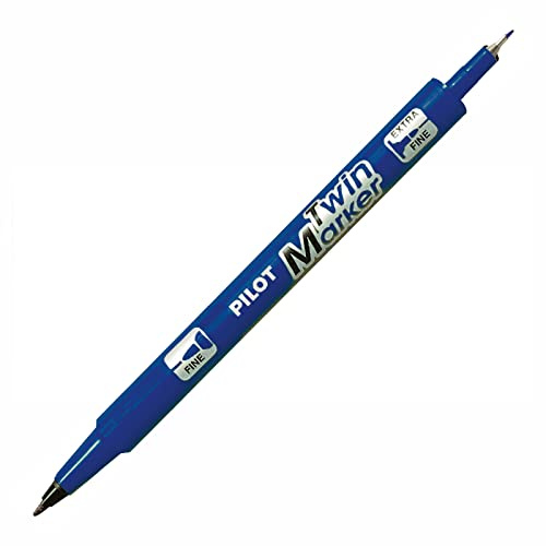 PILOT TWIN MARKER Pens Bullet Tip Blue indélibile 2: Medium and fine