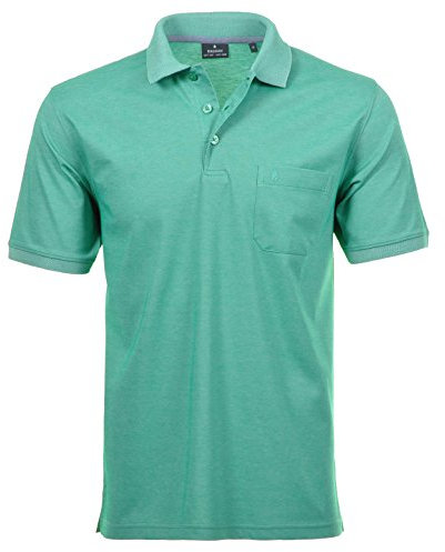 RAGMAN Herren RAGMAN Kurzarm Softknit Poloshirt Large, Gruen-320