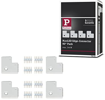 Paulmann 70616 MaxLED Eckverbinder 90° Weiß 4er-Pack inkl. 8 Steckverbinder