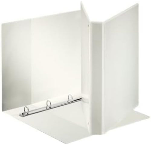 ESSELTE Personalisierbarer Displayordner aus PP (3 Taschen) mit Ringen 4-25 - rot - f.to maxi - weiß - 394752000