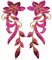(Pack of 2) Dancing Orchid Flowers Embroidered Iron on Patches Sequin Appliques for Neckline Clothing Garment Embellishment(Rose)