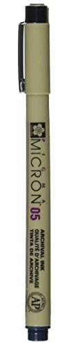 SAKURA Pigma Micron 05 Fineliner - 0,45 mm Blau Schwarz - Wasserfeste Permanenttinte