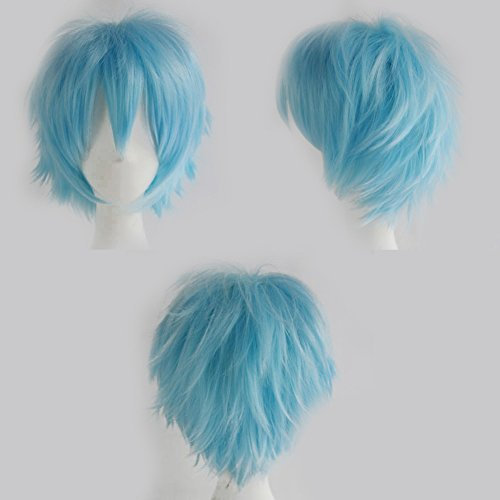 30CM Anime Cosplay Curly Hair Tail Volle Perücken Kurze Perücke Frauen Männer Perücke Wig Kostüm Party Halloween Hellbraun
