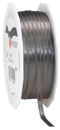 Präsent C.E. Pattberg Satin Schiefer, 50 m Satinband zum Einpacken von Geschenken, 3 mm Breite, Geschenkband zum Dekorieren & Basteln, Dekoband, Anlass