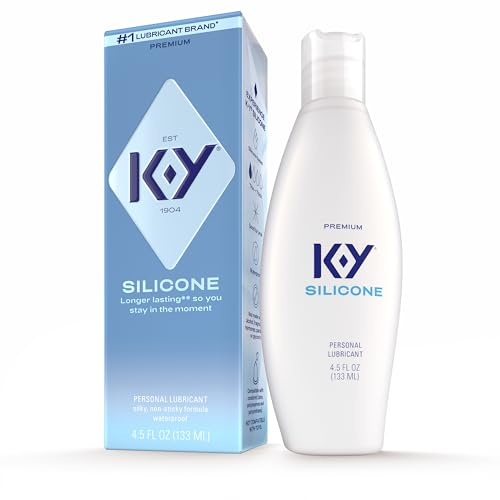 K-Y Silicone Lube, Premium Personal Lubricant, Silicone-Based Formula, Safe to Use with Condoms, for Men, Women and Couples, 4.5 Fl Oz