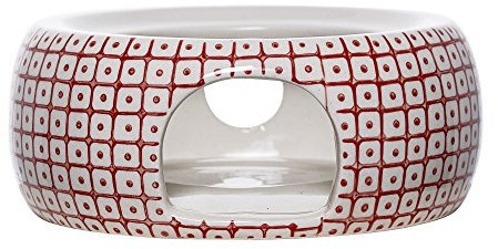 Bloomingville Stövchen Carla Retro Teewärmer Vintage Kannenwärmer ø 14,5 cm, rot, Keramik