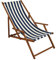 Erst-Holz Gartenliege blau-weiß Liegestuhl Sonnenliege Strandstuhl Deckchair Buche dunkel klappbar 10-317