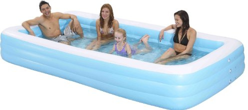 JILONG Kidfamille rectángulo gigante inflable de piscina piscina larga de 12 pies (144x 76 x 22)