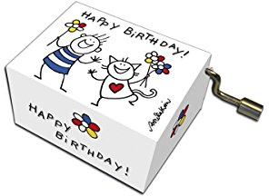 Fridolin 58344 Spieluhr Happy Birthday/Katze und Junge