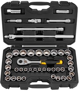 Stanley 43-teiliges Steckschlüssel-Set, 1/2 Zoll (1,27 cm), 89-509