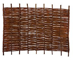 Natürlicher Sichtschutz aus Weide/Weidenzaun im Maß 180 x 120 cm (Breite x Höhe) aus einen Weiden/Haselnuss-Holz Geflecht aus der Sichtschutz-Zaun Serie Lech