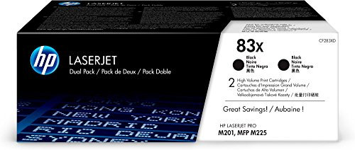 HP 83X (CF283XD) Multipack Original Toner (2x Schwarz) mit hoher Reichweite für HP Laserjet Pro M201, M127, M125, Multipack XL