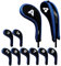 Andux Number Print Golf Iron Club Head Covers Zipper Long Neck 10pcs/set Black/blue