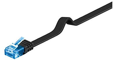 Goobay 96389 CAT 6A Kabel Flachkabel / U/UTP Patchkabel / 500 MHz Netzwerkkabel flach / RJ45 Stecker Internetkabel / Flaches LAN Kabel 20m / Schwarz / 20 Meter