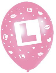Hen Night L Plate Balloons (pack of 6)