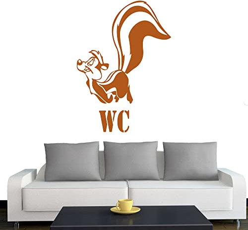 A199 Wand/Türtattoo Stinktier 40cm x 31cm haselnuss (erhältlich in 40 Farben und 3 Größen)