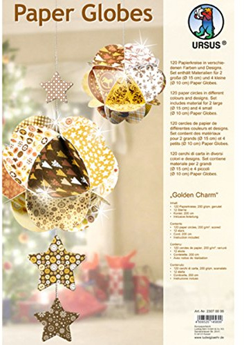 Ursus 23070099 - Designkreise Paper Globes Golden Charm