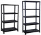 4/5 Tier Black Plastic Shelving Unit Storage Organised Garage/Home/Pantry Racking Shelf Shelves Workbench Workman Bays Racking Tools Paint Stationary Parts (5 Tier) by E-Bargains