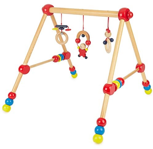 Bieco Spieltrapez höhenverstellbar | Spielbogen Baby Holz | Spielebogen Holz Baby | Spieltrapez Holz | Baby Mobile Holz | Activity Center Baby Gym | Holzspielzeug Baby | Baby Spielzeug