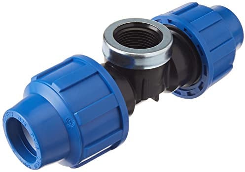 Cornat T610725 - Sistema di irrigazione a T, Tubo in PE, Ø 20 mm, Filettatura Interna, in Polipropilene per Acqua Fredda