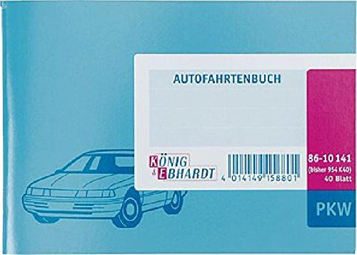 K+E Fahrtenbuch 8610141-954K40, hellblau, DINA6 quer, 40Blatt