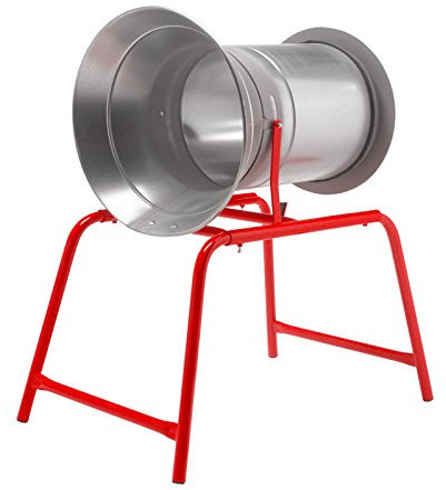 True Products Christmas Tree Netting Machine Funnel Galvanised with Red Painted Legs - 34cm Diameter