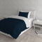 Set Copripiumino 100% Cotone Natural Color, Made in Italy - Parure Copri Piumino - Sacco Piumone 200x200 cm con Doppia Patella e Federa Cuscino, Piazza e Mezza, Blu Scuro/Grigio Chiaro