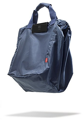achilles Einkaufswagentasche faltbar, Einkaufswagentasche zum Einhängen, Shopper, Einkaufstasche für Einkaufswagen, Navy, 54 cm x 35 cm x 39 cm