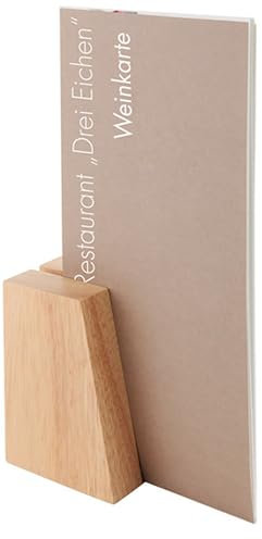 APS 23 2er-Set Kartenhalter, Tischkartenhalter, Menükartenhalter, Fotohalter, senkrecht und waagerecht verwendbar, 8,5 x 6 x 4,5 cm, Holz (Rubberwood)