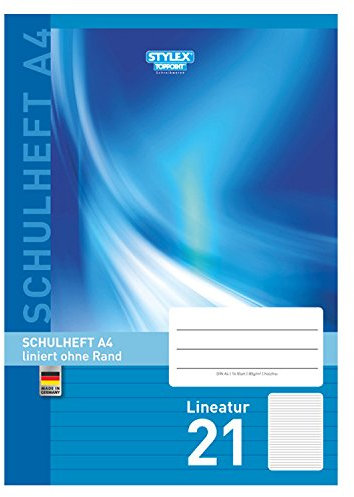 STYLEX 29821 Schulheft Lineatur 21, DIN A4
