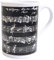 The Music Gifts Company Manuscript Tasse aus Porzellan, Schwarz
