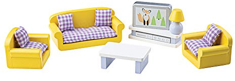 Tidlo Wooden Doll's House Living Room Furniture Set