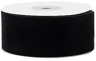 Creativery Samtband 50mm x 5m Rolle - Farbauswahl in 3/6/10/25/50mm - farbecht & waschbar - Schleifenband zum Nähen - Geschenkband zum Verpacken Dekorieren Basteln - Schwarz 030