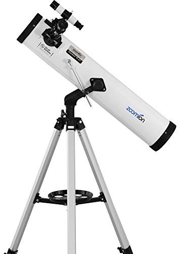 Zoomion Stardust 76/700 AZ Spiegelteleskop | astronomisches Teleskop-Set | inklusive Stativ, Montierung und Okularen | für den Einstieg in die Astronomie