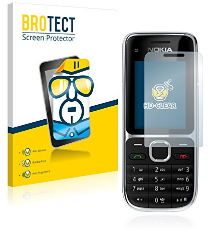 BROTECT (2 Stück Schutzfolie für Nokia C2-01 Displayschutz Folie Made in Germany, Ultra-Klar