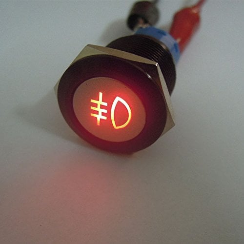 12 V 19 mm LED Rouge Bouton poussoir Interrupteur en métal pour Feux anti-brouillard
