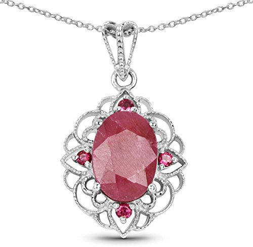 Schmuck-Schmidt-Collier/Kette mit Rubin/Rhodolith-Anhänger-8,85 Karat