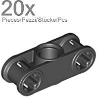20 Stück LEGO TECHNIC Achs und Pin Verbinder 3L in Schwarz.
