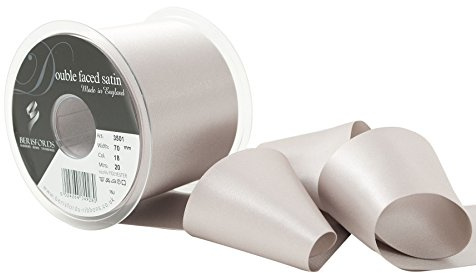 Berisfords Double FACE Poly Satin, Polyester, Silver Grey, 10.4 x 10.4 x 1.3 cm