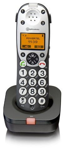 Amplicomms Powertel 711 Voice Assisted Cordless DECT Additional Handset - Anthracite by Amplicomms