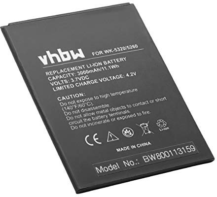 vhbw 1x Akku kompatibel mit Casper Via V6, Via V6X Handy Smartphone Telefon (3000 mAh, 3,8 V, Li-Polymer)