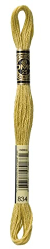 DMC Thread 6-Strand Embroidery Cotton 8.7 Yards Very Light Golden Olive 117-834 (12-Pack)