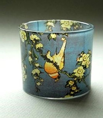 Museumsshop Teelichthalter Motiv Hokusai Vogel + Kirschbaum - Teelicht Glas
