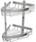 Croydex Large Two Tier Corner Basket, Chrome - Bathroom Storage, Shower Caddy, Bathroom Accessory with Screw to Wall Fixings, Wall Plugs and Screws Included, Rust-Free, 5kg Load, Hooks for Hanging