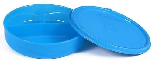 SIGNORA WARE SIGNORAWARE 3-geteilt to Go Lunchbox Clevere Pause 550ml Brotdose mit Abtrennung Eco+ Schule (350ml + 2 x 100ml) (blau)
