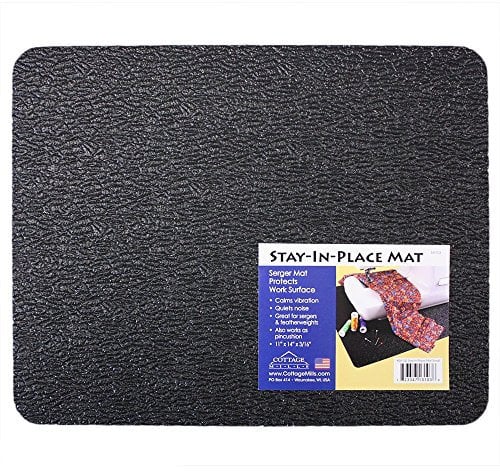 Stay-in-Place Serger Machine Mat - 11 x 14 - Reduces Noise, Vibration and Machine Movement