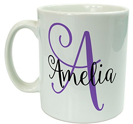The Supreme Gift Company Name on a mug with Monogram Personalised Gifts for her 10oz Ceramic Mug