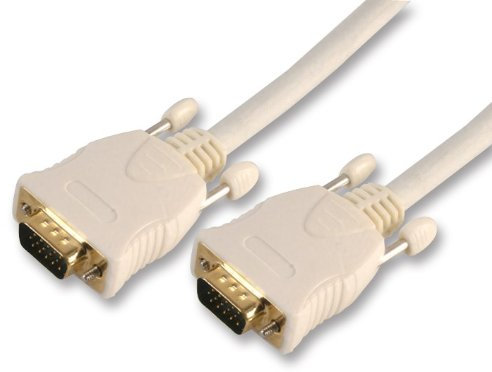 Cables 4 ALL Deluxe 5m WHITE SVGA/VGA Cable - 15 Pin Shielded lead/Gold Plated Contacts / 5 Metre / 16.40ft