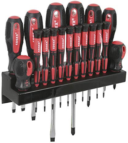 Cogex 16184 Tournevis bi matiere 18 pieces avec support