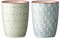 Bloomingville Tasses sans Anse Emma - Tasses à thé Tasse à café pour Le Bureau et la Maison, Cadeau sain Ø 8,5 x H 10,5 cm, Vert Bleu, Céramique, Lot de 2, Capacité 300 ML